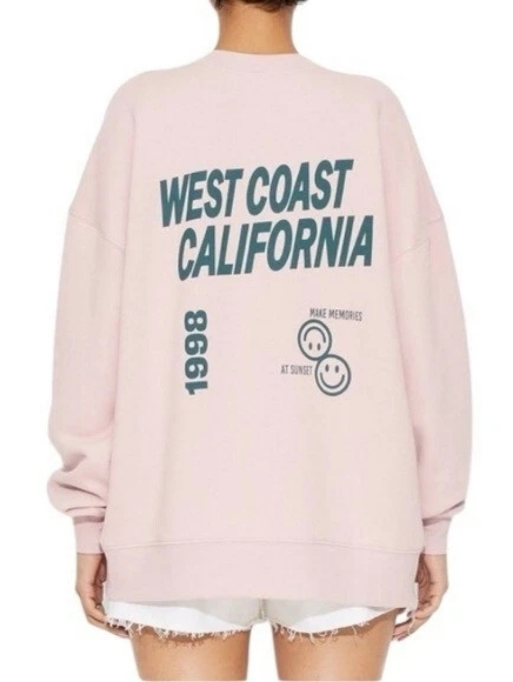 Wild Fable Oversized Graphic West Coast Sweatshirt Pink Size XXL New